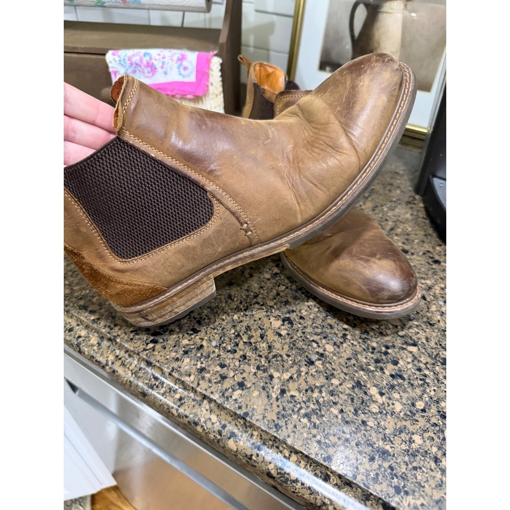 Florsheim Gannon Mens Tan Leather Chelsea Boots‎ 14285-215 Ortholite Size 9M